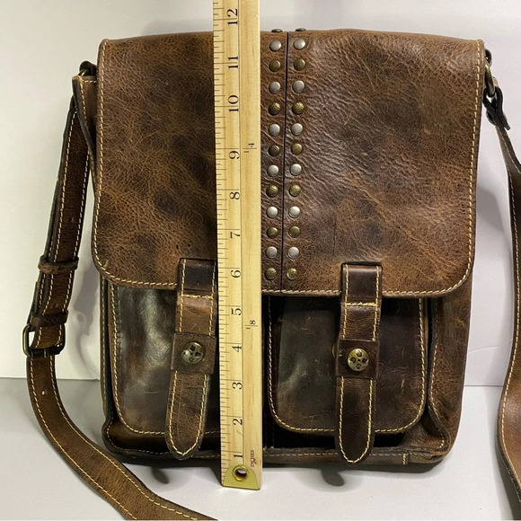 Patricia Nash Armeno Crossbody dark Leather Bag - Picture 14 of 15